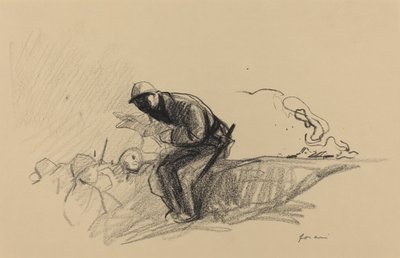 News in the Trenches, ca. 19141919. af Jean Louis Forain