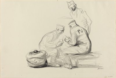 Poilu og tyske fanger, ca. 19141919. af Jean Louis Forain