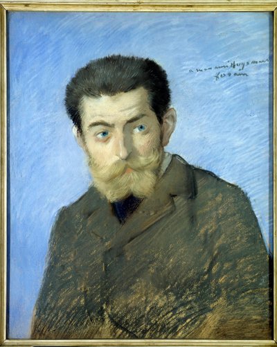 Portræt af den franske forfatter Charles Marie Georges Huysmans dit Joris Karl Huysmans (1848-1907) Pastel af Jean-Louis Forain (1852-1931) Søn. 0,55x0,44 m 1800-tallet - Portræt af den franske forfatter Charles Marie Georges Huysmans kaldet Joris Karl Huy af Jean Louis Forain