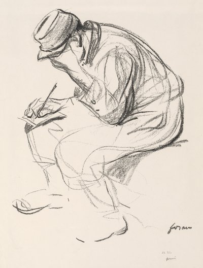 Krigsfange skriver et brev. af Jean Louis Forain