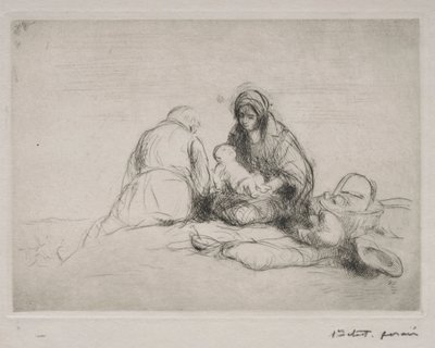 Hvil på flugten til Egypten. af Jean Louis Forain