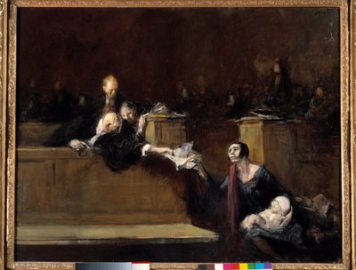 Scene de tribunal Maleri af Jean Louis Forain (1852-1931) 20. århundrede søn. 0,73x0,92 m Paris, Musée du Louvre af Jean Louis Forain