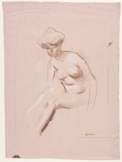 Siddende nøgen af Jean Louis Forain