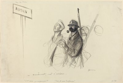 Ved Rhinen. - nu er det bagsiden, formentlig 1918. af Jean Louis Forain