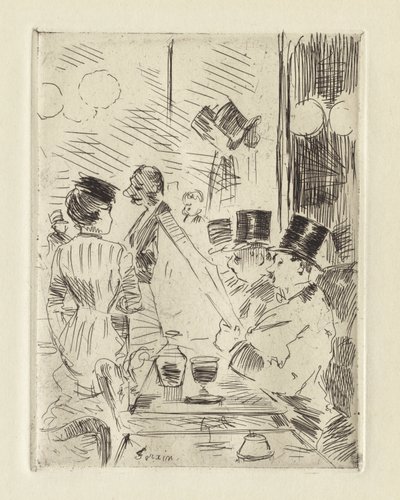 Caféen i det nye Athen , ca. 1876 (radering) af Jean Louis Forain