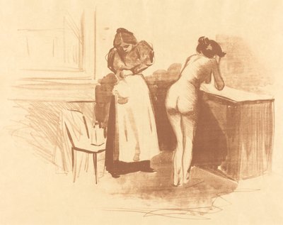Massagen med groft hårhandske af Jean Louis Forain