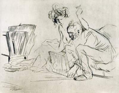 Modellen i hvile, 1925. af Jean Louis Forain
