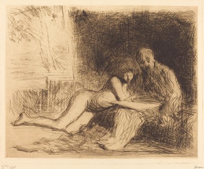 Modellens hvile (fjerde plade) af Jean Louis Forain