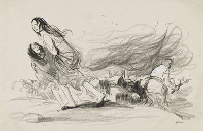 "De brænder alt - de må være ved at trække sig tilbage" af Jean Louis Forain