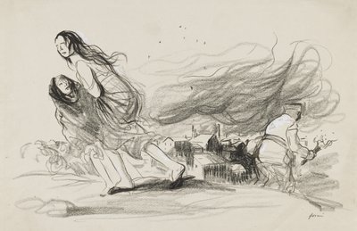 De brænder alt - De må være ved at trække sig tilbage, ca. 1919. af Jean Louis Forain