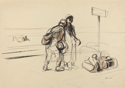 To franske soldater nær en opslagstavle af Jean Louis Forain
