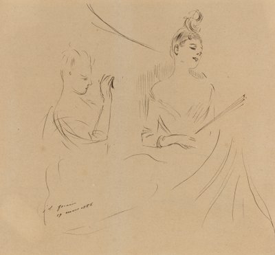 To Damer i en Loge af Jean Louis Forain