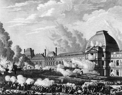 Franske revolution: 10. august af Jean Louis II (after) Prieur