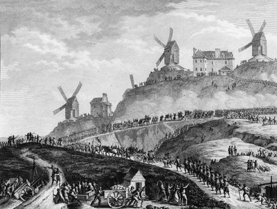 Franske revolution: Canons de Paris dør til Montmartre den 15. juli af Jean Louis II (after) Prieur