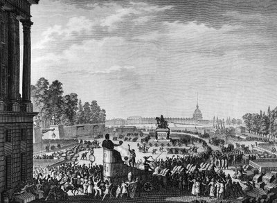 Franske revolution: Første fejring af frihed i anledning af schweizeren af Chateauvieux (Chateaux Vieux eller Chateaux-Vieux) den 15. april af Jean Louis II (after) Prieur
