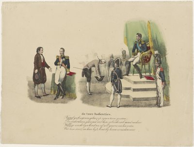 Publikum af William I og Charles X, 1827 de to målgrupper (titel på objekt) af Jean Louis Van Hemelryck (attributed to)