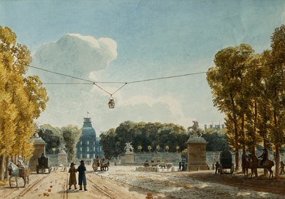 Udsigt over Tuilerierne fra Champs-Elysees, af Jean Lubin Vauzelle