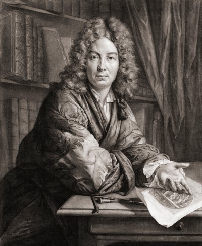 Portræt af Bernard Picart, gravør (gravering) af Jean Marc (after) Nattier