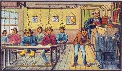 I skole. Fra serien Visions of the Year 2000, 1899 af Jean Marc Côté