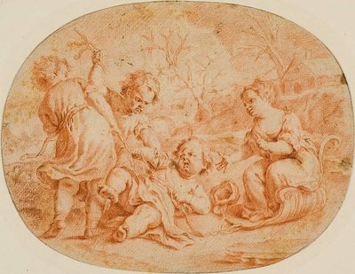 Allegorisk scene med børn, der skændes af Jean Marc Nattier