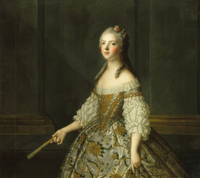 Lady Adelaide af Frankrig 1732-1800, holder en vifte, ca. af Jean Marc Nattier