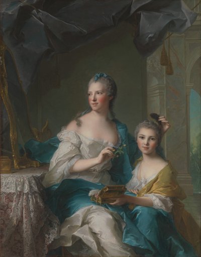 Madame Marsollier og hendes datter, 1749. af Jean Marc Nattier