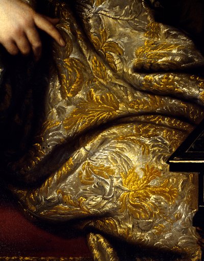 Portræt af Jean Baptiste (Jean-Baptiste) Colbert (1651-1690) seigneur Marquis de Seignelay, marineminister, søn af Colbert. Detalje af draperier. Maleri af Marc Nattier (1642-1705) af Jean Marc Nattier