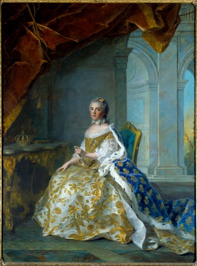 Portræt af Louise Elisabeth af Frankrig, Spædbarn af Spanien, derefter hertuginde af Parma (1727-1759) Maleri af Jean Marc (Jean-Marc) Nattier (1685-1766) 1761 Søn 2,4x1,84m af Jean Marc Nattier