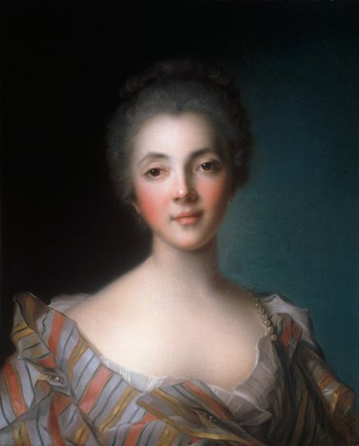 Portræt af Louise Marie Madeleine de Fontaine-Dupin (1706-1799). af Jean Marc Nattier