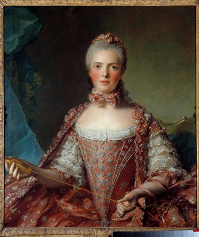 Portræt af Madame Adelaide af Frankrig (1732-1800) laver knuder Maleri af Jean-Marc (Jean Marc) Nattier (1685-1766) 1756 Søn 1,26x0,96 m - Portræt af Madame Adelaide de France (1732-180) 1732-180 . Maleri af Jean-Marc (Jean Marc) Nattier (1685-1766) af Jean Marc Nattier