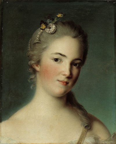 Portræt af Marie-Geneviève Boudrey. af Jean Marc Nattier