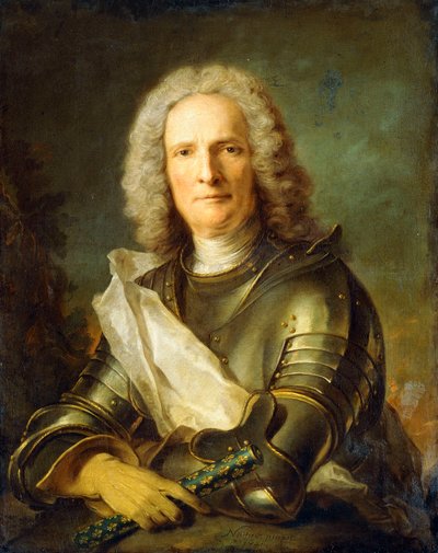 Portræt af en Marechal de France, sandsynligvis Chretien-Louis de Montmorency-Luxembourg af Jean Marc Nattier