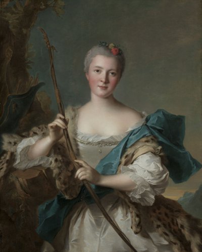 Portræt af en kvinde som Diana, 1752 af Jean Marc Nattier