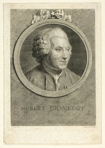 Portræt af Hubert Gravelot af Jean Massard