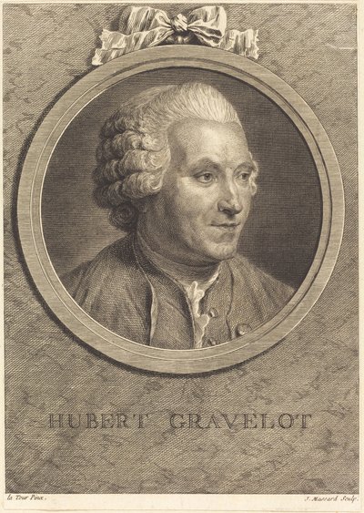 Hubert Gravelot af Jean Massard after Maurice Quentin de La Tour