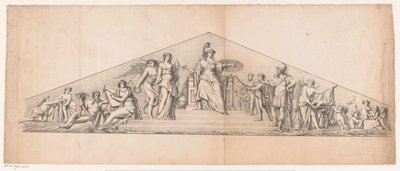 Tympanum med tronende Minerva af Jean Matthieu Kierdorff