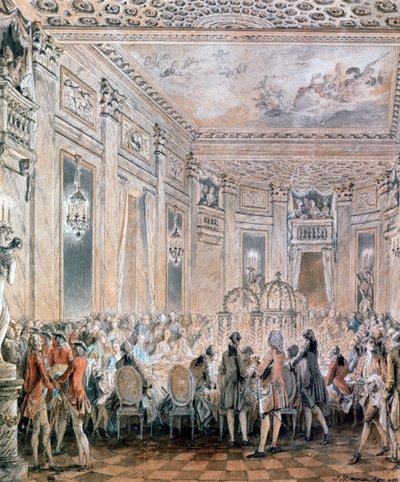 Fest i Louveciennes, 1771 af Jean Michel the Younger Moreau