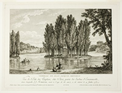 Jean Jacques Rousseaus grav af Jean Michel Moreau