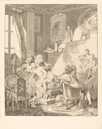 Den ærlige model af Jean Michel Moreau after Pierre Antoine Baudouin
