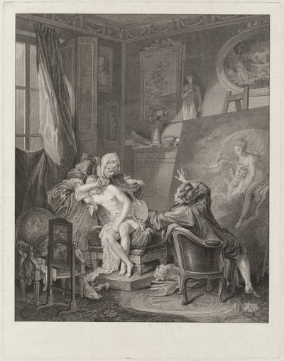 Den ærlige model af Jean Michel Moreau and Jean Baptiste Blaise Simonet after Pierre Antoine Baudouin