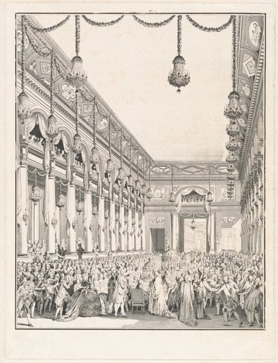 Den kongelige fest - Fest i anledning af monsignor Dauphins fødsel, 21. januar 1782 af Jean Michel Moreau the Younger