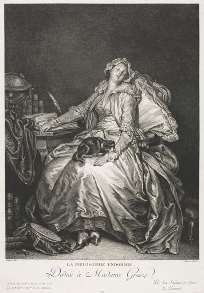 Madame Greuze sover af Jean Michel the Younger Moreau