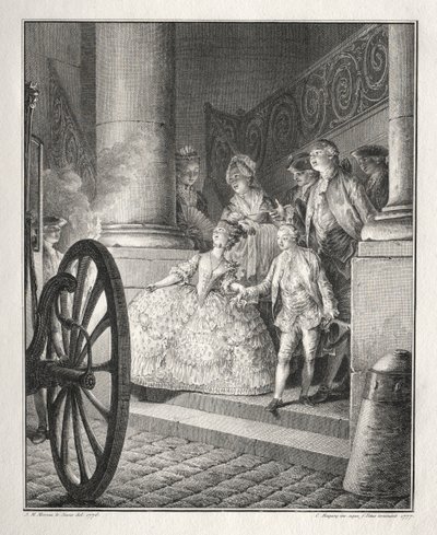 Restive of the Bretonne: The Little Godparents, 1777. af Jean Michel the Younger Moreau