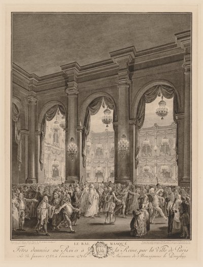 Maskebal, 1782. af Jean Michel the Younger Moreau