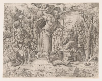 Abraham ofrer Isak, 1535-55. af Jean Mignon