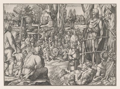 Johannes prædiker i ørkenen, 1535-55. af Jean Mignon