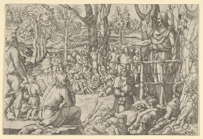 Johannes prædiker i ørkenen, 1535-55. af Jean Mignon