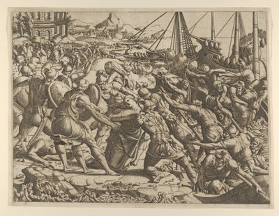 Bortførelsen af Helen, 1535-55. af Jean Mignon