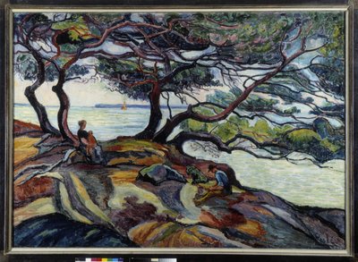 Isle of Hyeres siden Kap Brenat af Jean Misceslas Peske