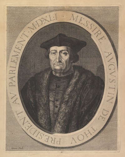 Augustin de Thou, formand for parlamentet. af Jean Morin